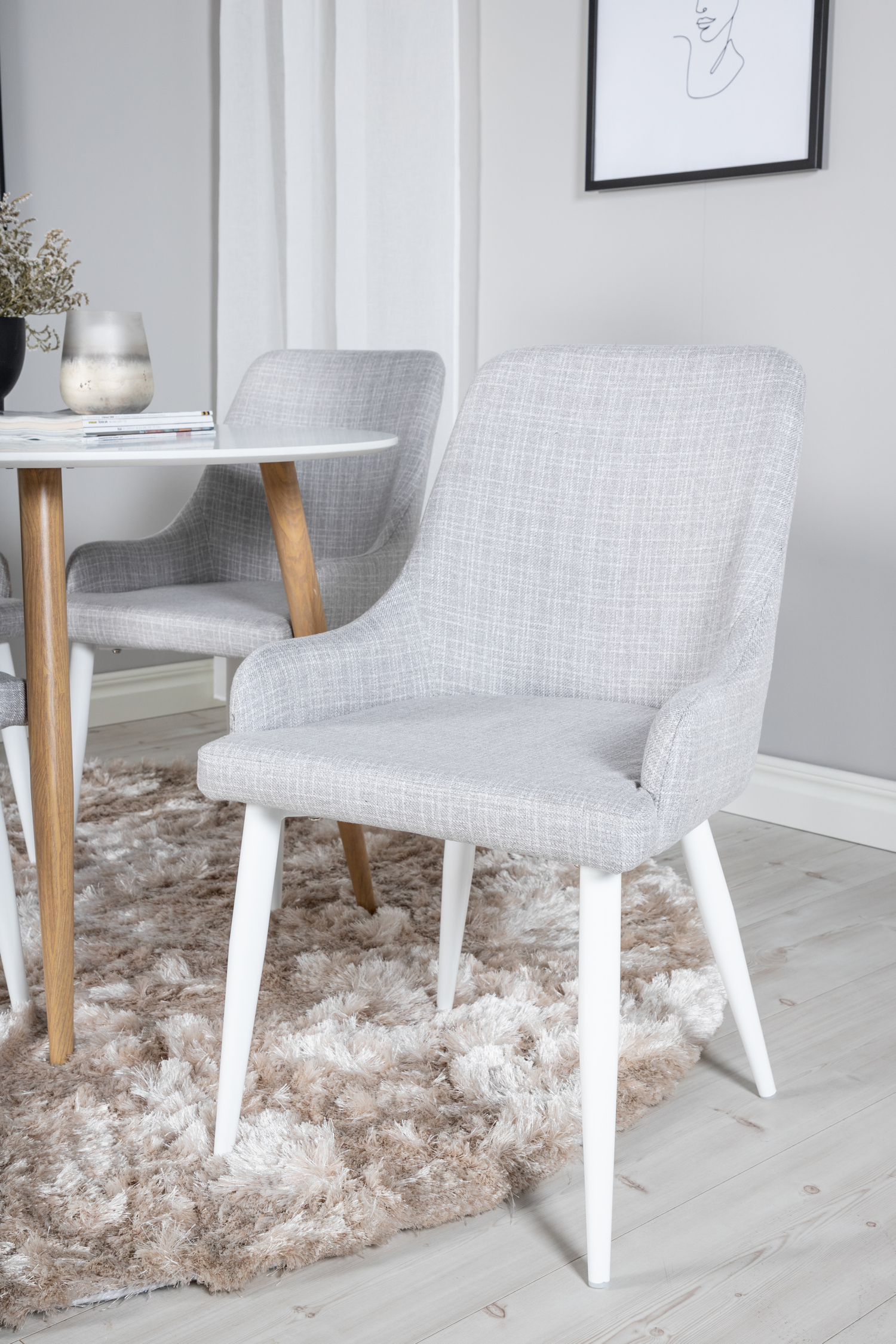 Étkezőgarnitúra Dallas 299 (Világosszürke + Fehér)