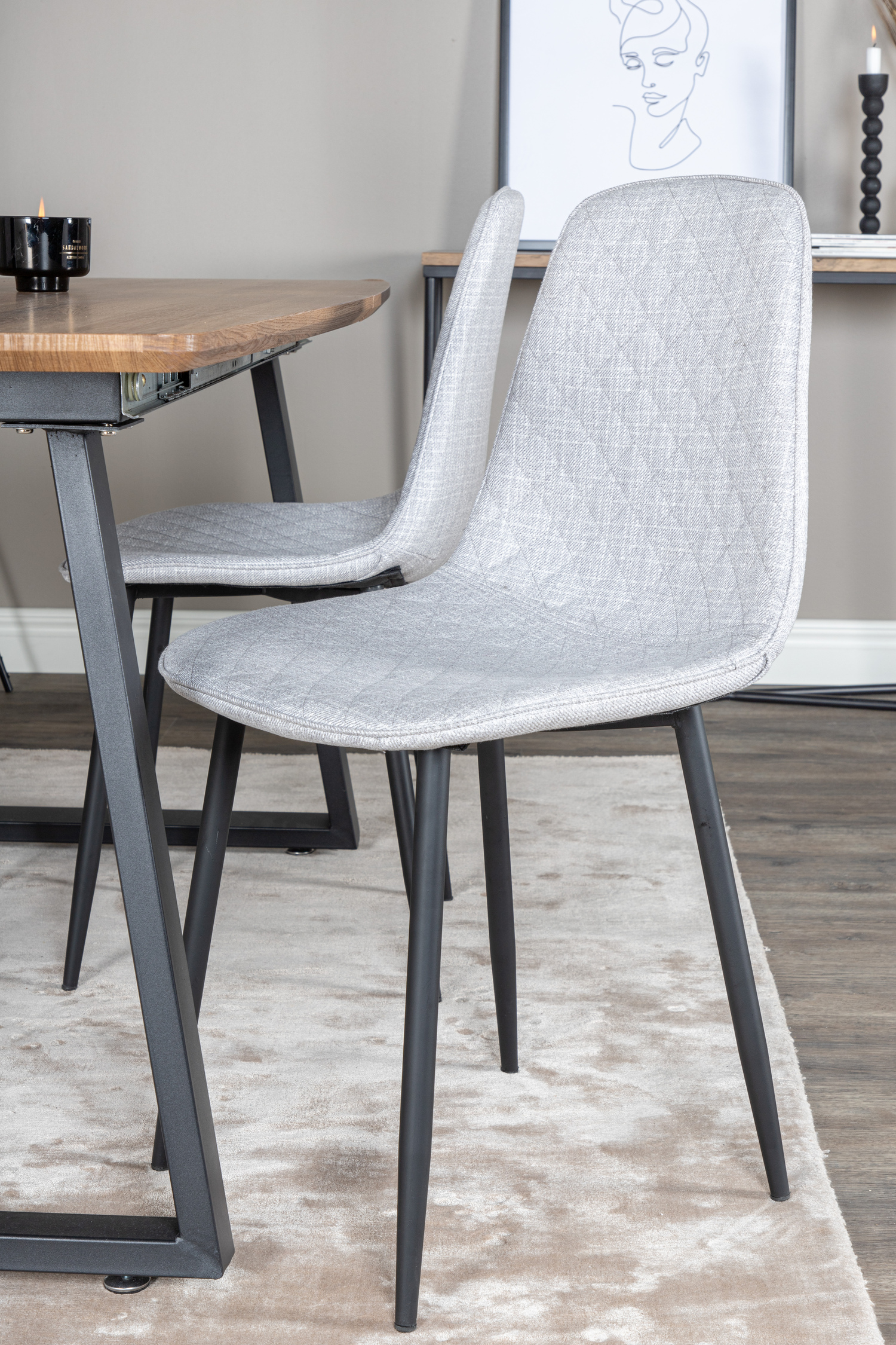 Étkezőgarnitúra Dallas 336 (Világosszürke + Fekete)