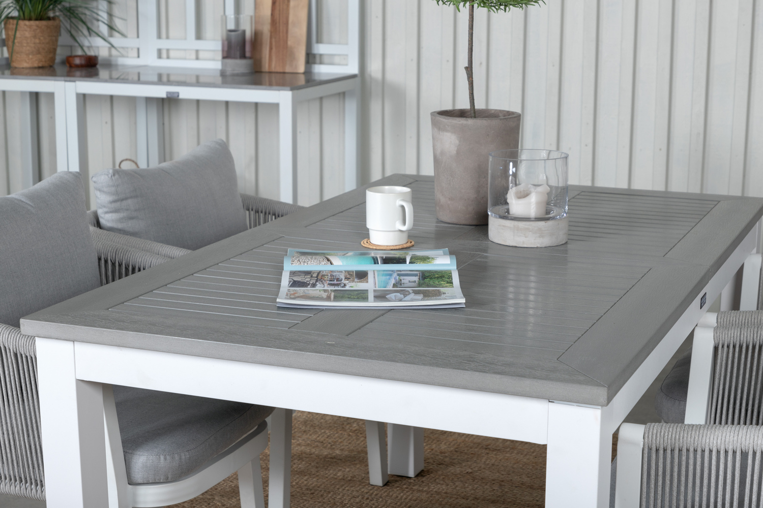 Kerti asztal Dallas 1158 (Szürke + Fehér)