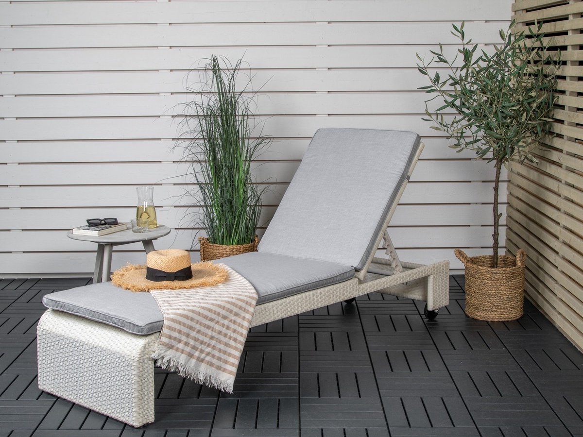 Kerti napozóágy Dallas 771 (Fehér + Szürke)