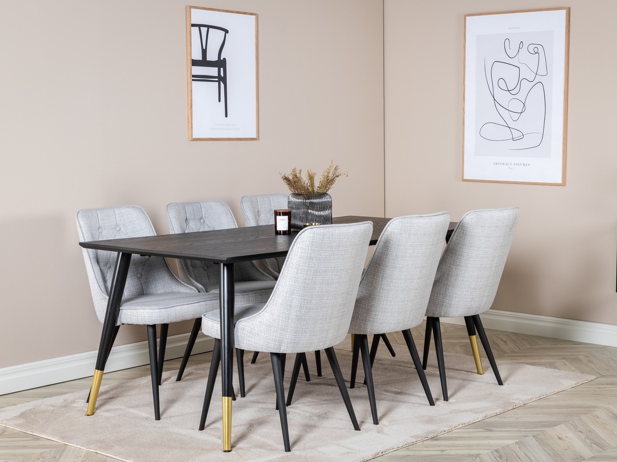 Étkezőgarnitúra Dallas 1256 (Szürke + Fekete)