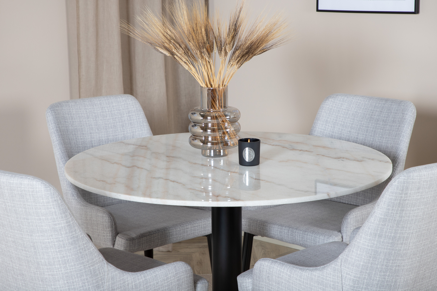 Étkezőgarnitúra Dallas 1300 (Világosszürke + Fekete)