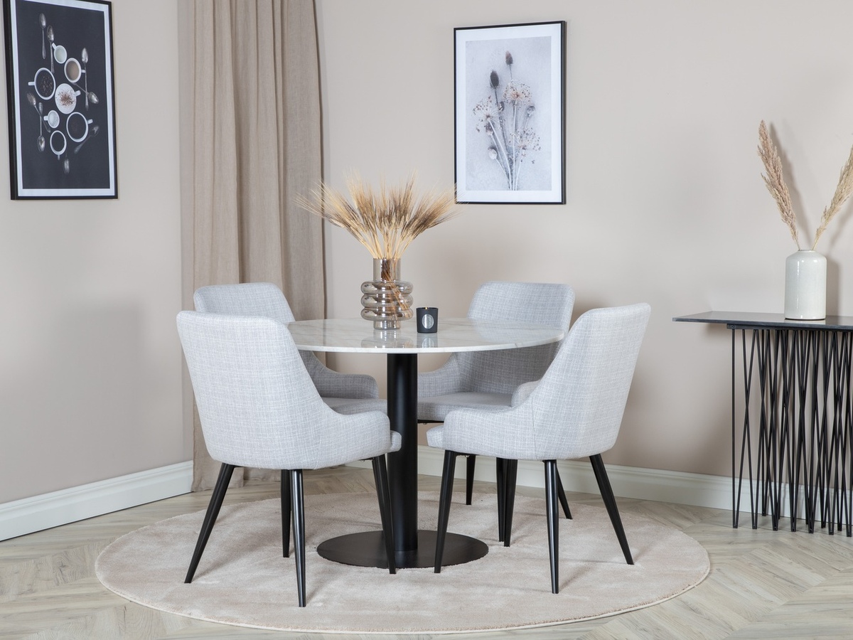 Étkezőgarnitúra Dallas 1300 (Világosszürke + Fekete)