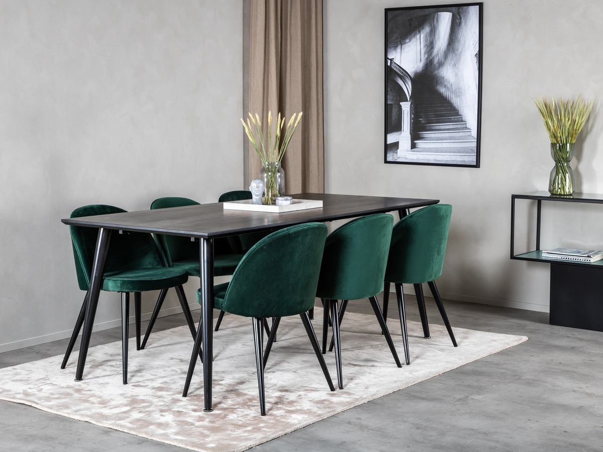 Étkezőgarnitúra Dallas 1335 (Zöld + Fekete)
