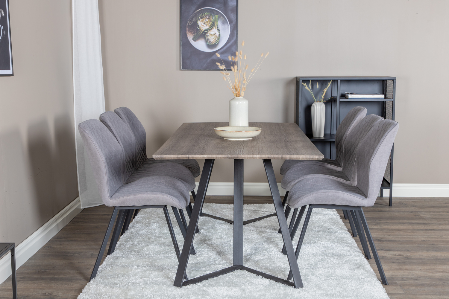 Étkezőgarnitúra Dallas 1359 (Szürke + Fekete)