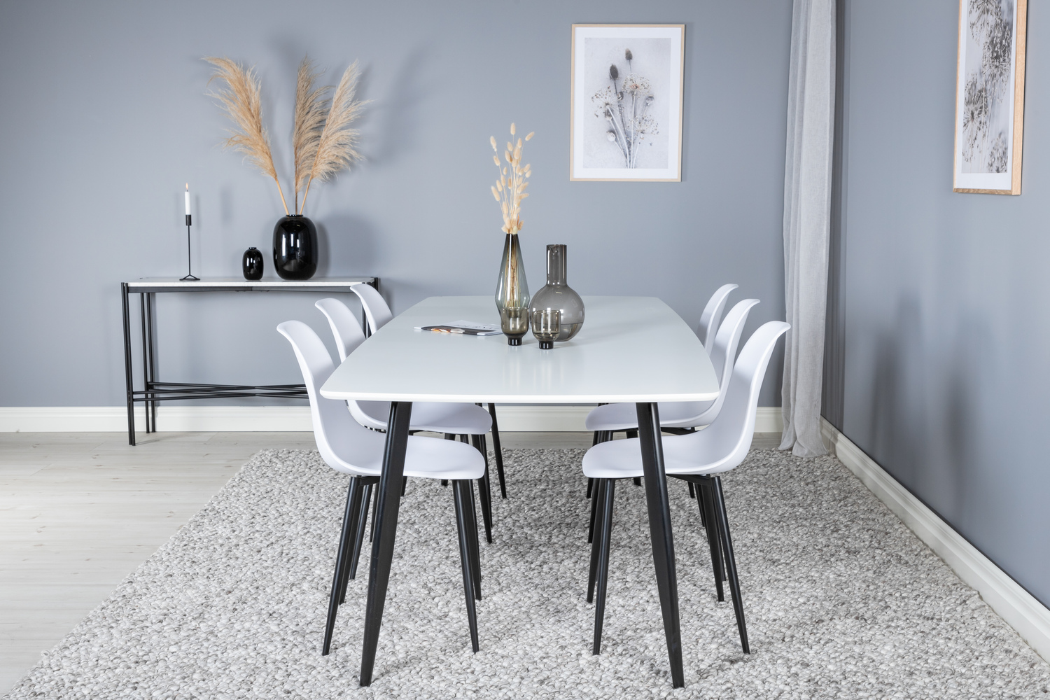 Étkezőgarnitúra Dallas 1391 (Fehér + Fekete)