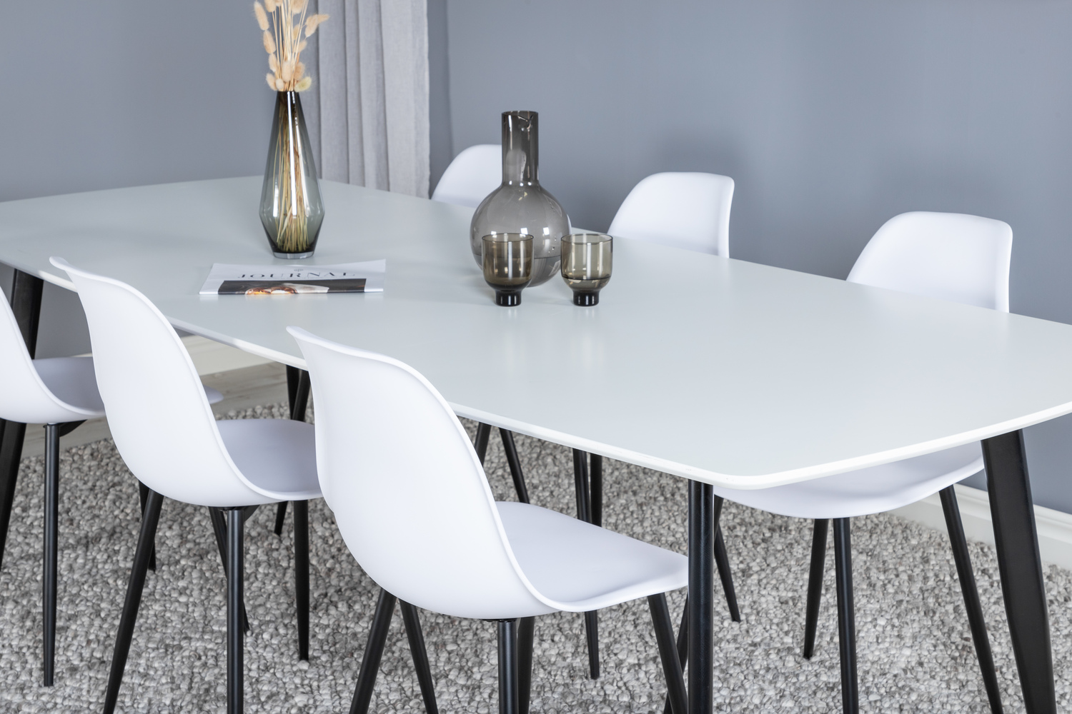 Étkezőgarnitúra Dallas 1391 (Fehér + Fekete)