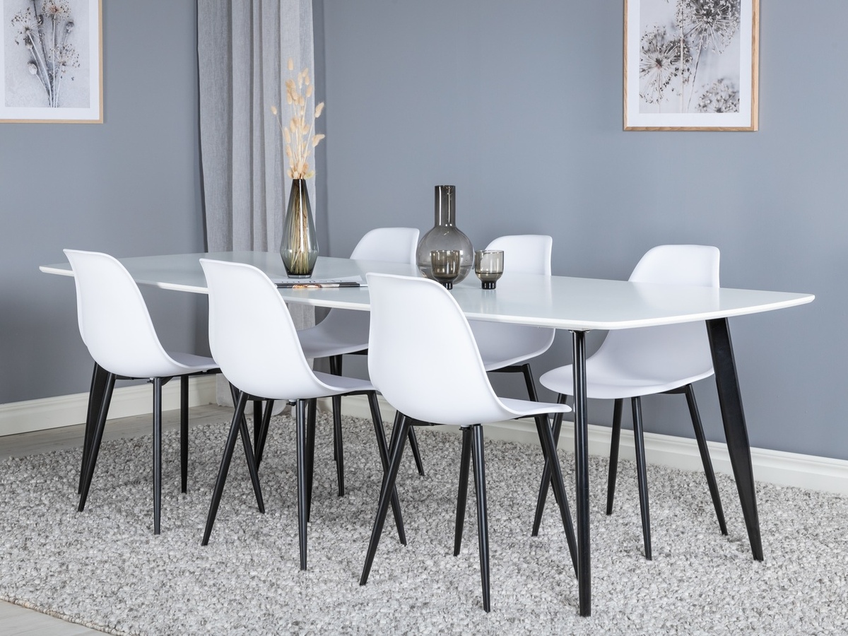 Étkezőgarnitúra Dallas 1391 (Fehér + Fekete)