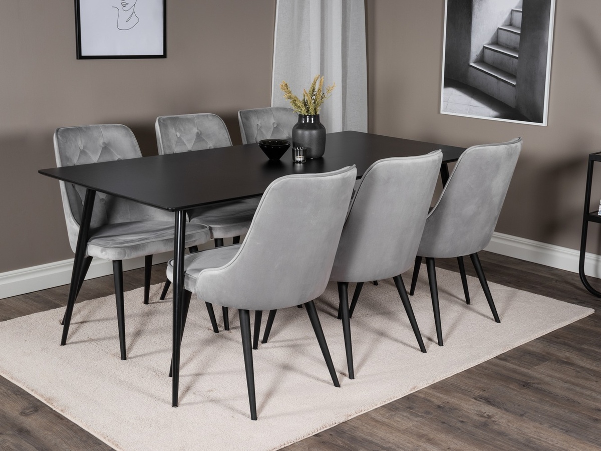 Étkezőgarnitúra Dallas 1508 (Világosszürke + Fekete)