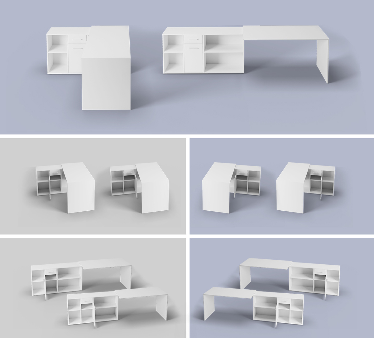 Sarok íróasztal Bristol 122 (Beton + Fehér)