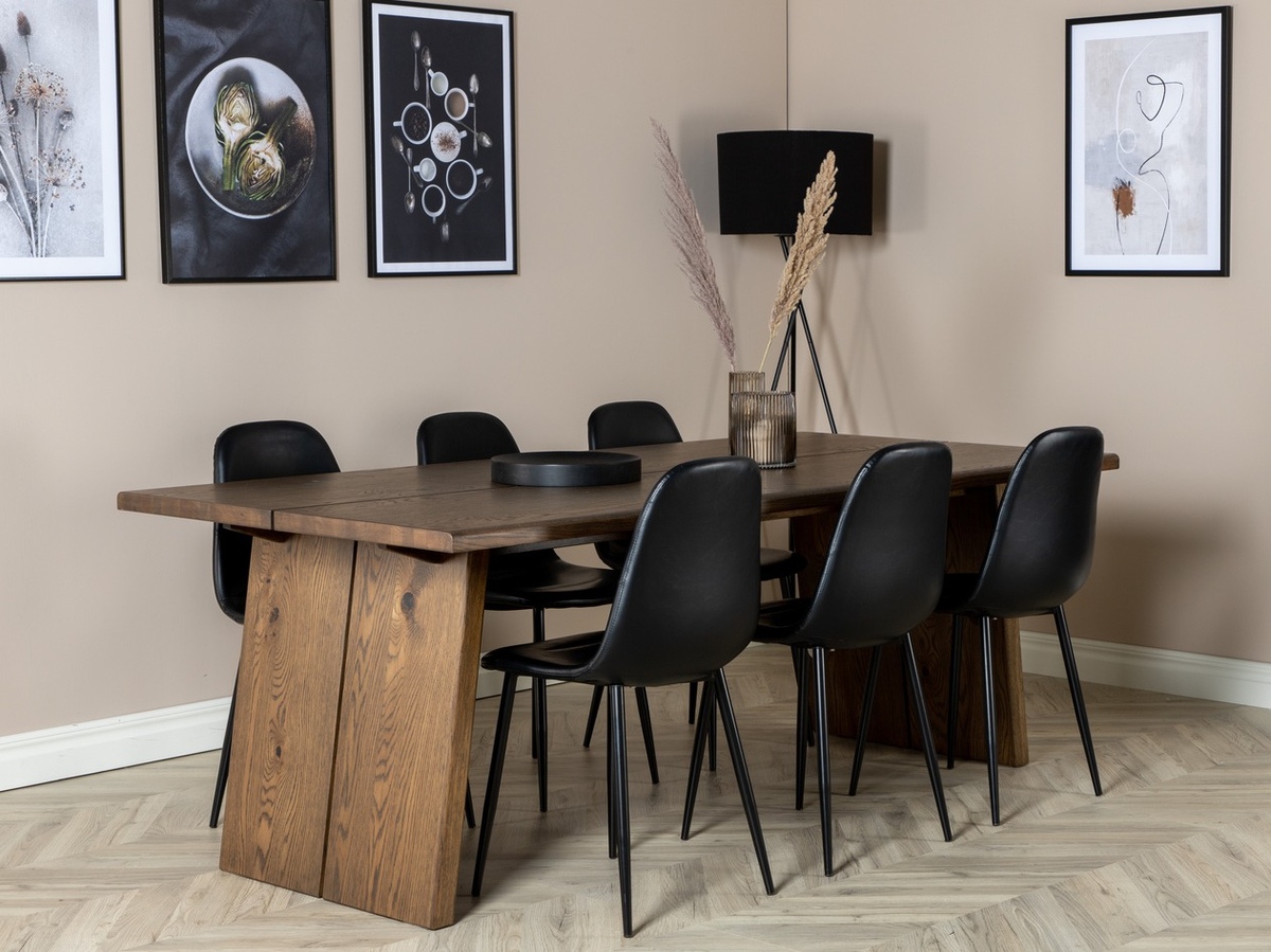 Étkezőgarnitúra Dallas 1841 (Sötét tölgy + Fekete)