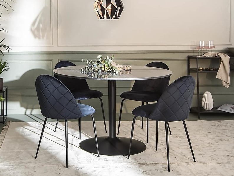 Étkezőgarnitúra Flint 125 (Sötétkék + Fekete)