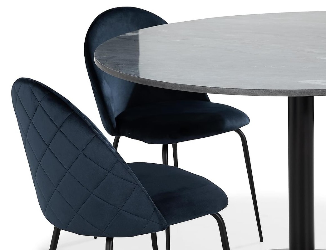 Étkezőgarnitúra Flint 125 (Sötétkék + Fekete)