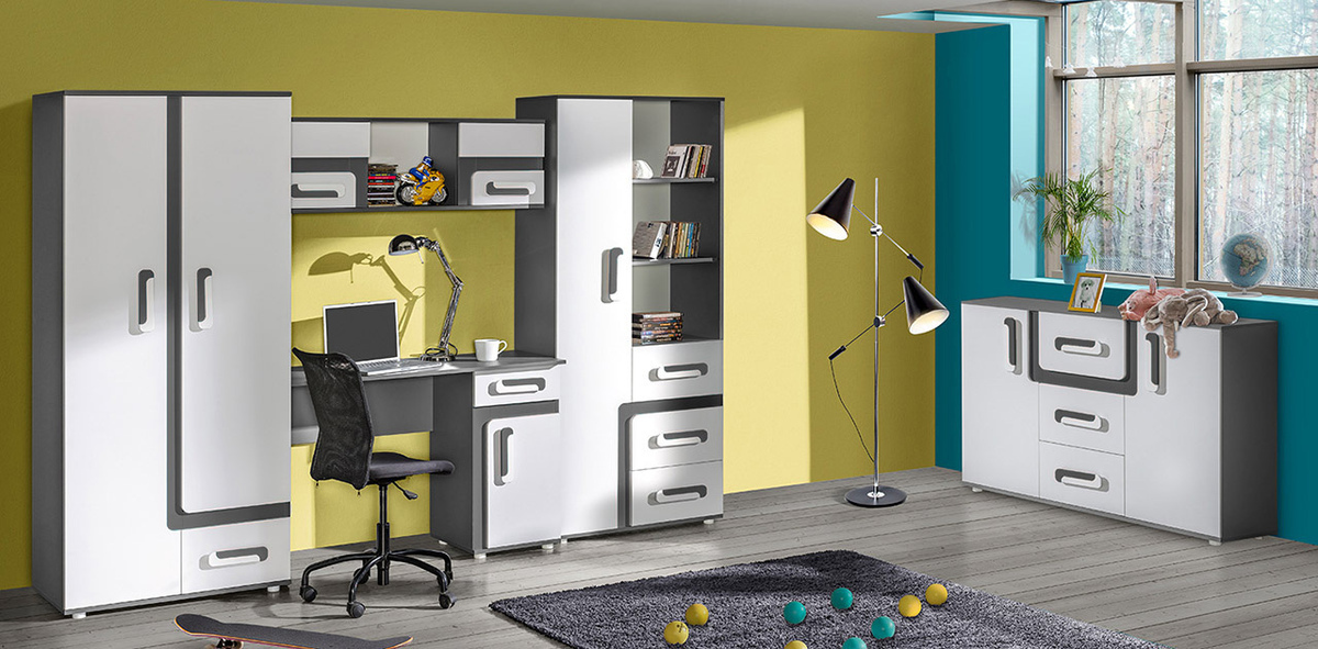 Gardróbszekrény Aviseve 106 (Antracit + Fehér)