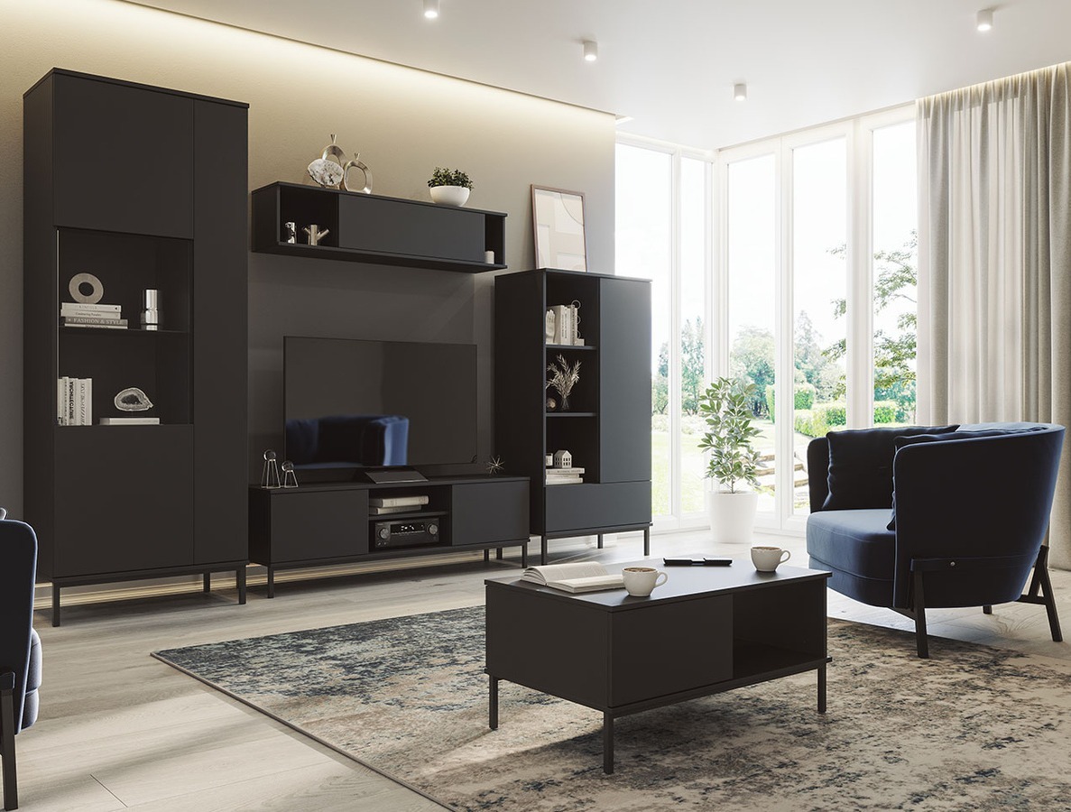 TV-állvány Lomsore 101 (Fekete)