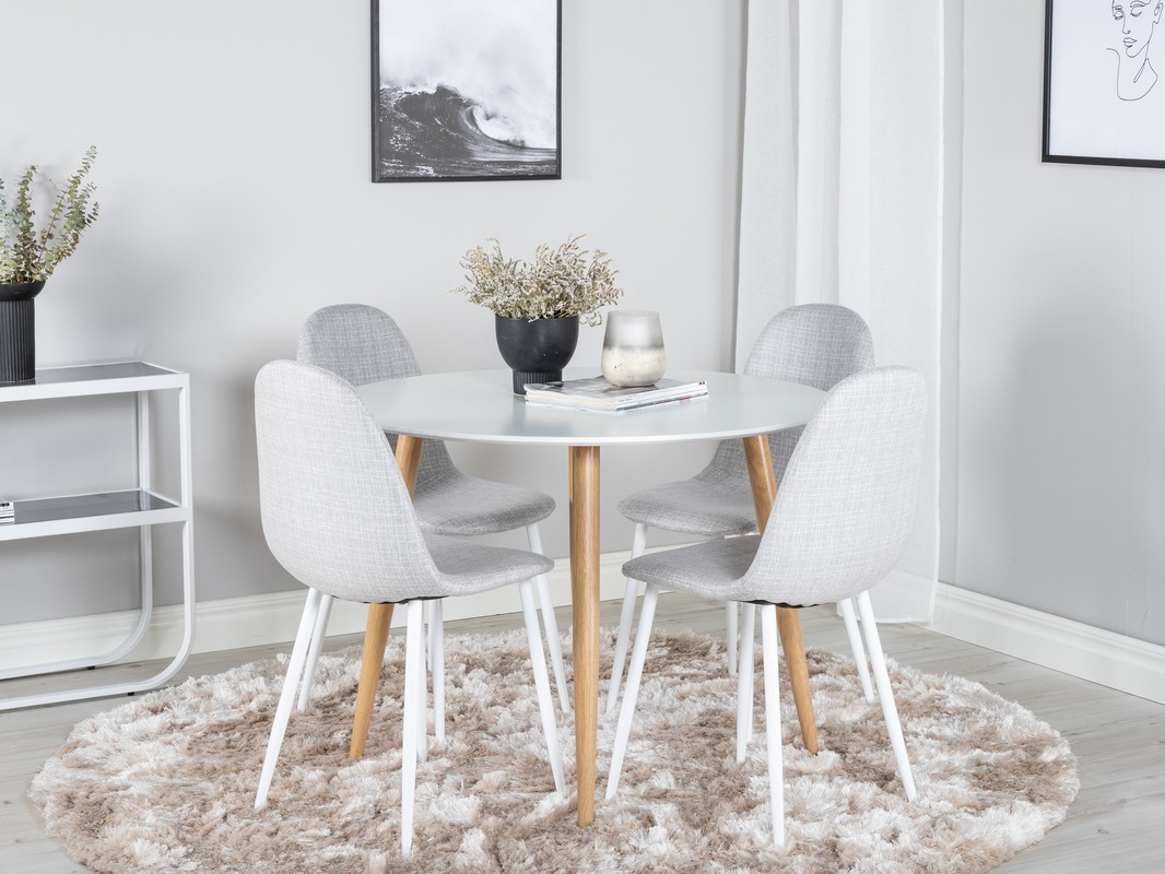 Étkezőgarnitúra Dallas 291 (Világosszürke + Fehér)