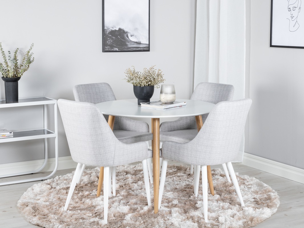 Étkezőgarnitúra Dallas 299 (Világosszürke + Fehér)