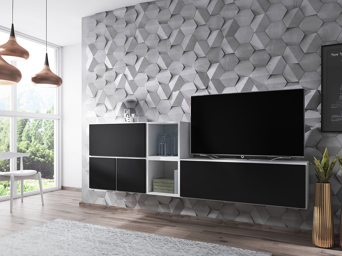 Fali szekrény Corbele 104 (Antracit + Wotan tölgy)