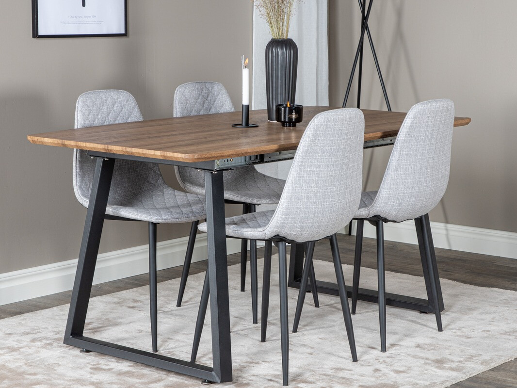 Étkezőgarnitúra Dallas 336 (Világosszürke + Fekete)