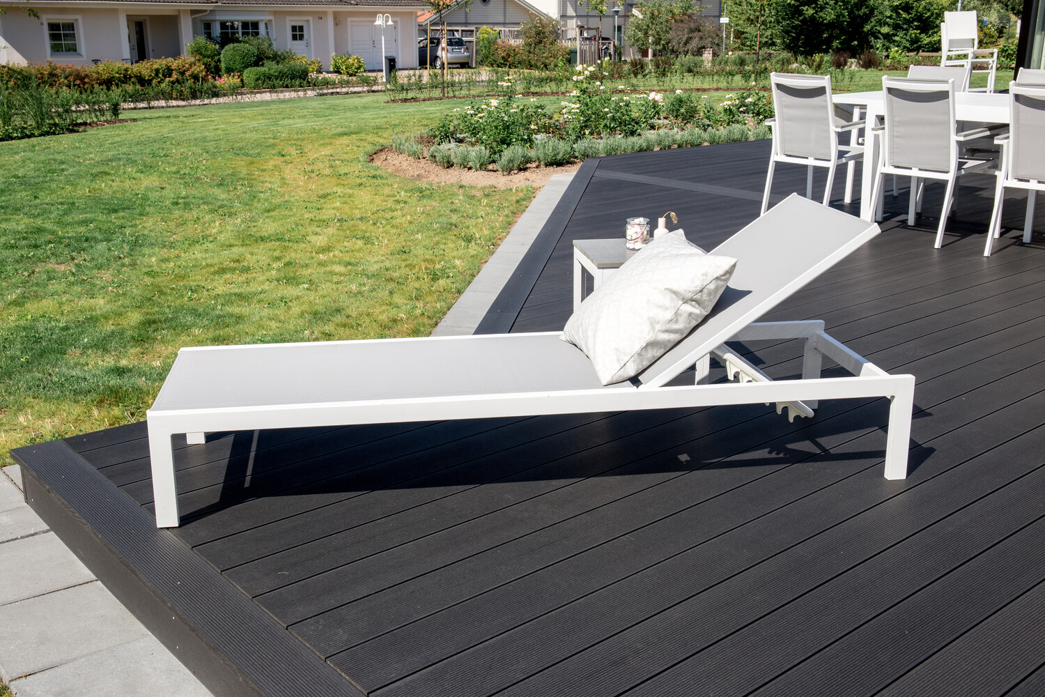 Kerti napozóágy Dallas 2314 (Fehér + Szürke)