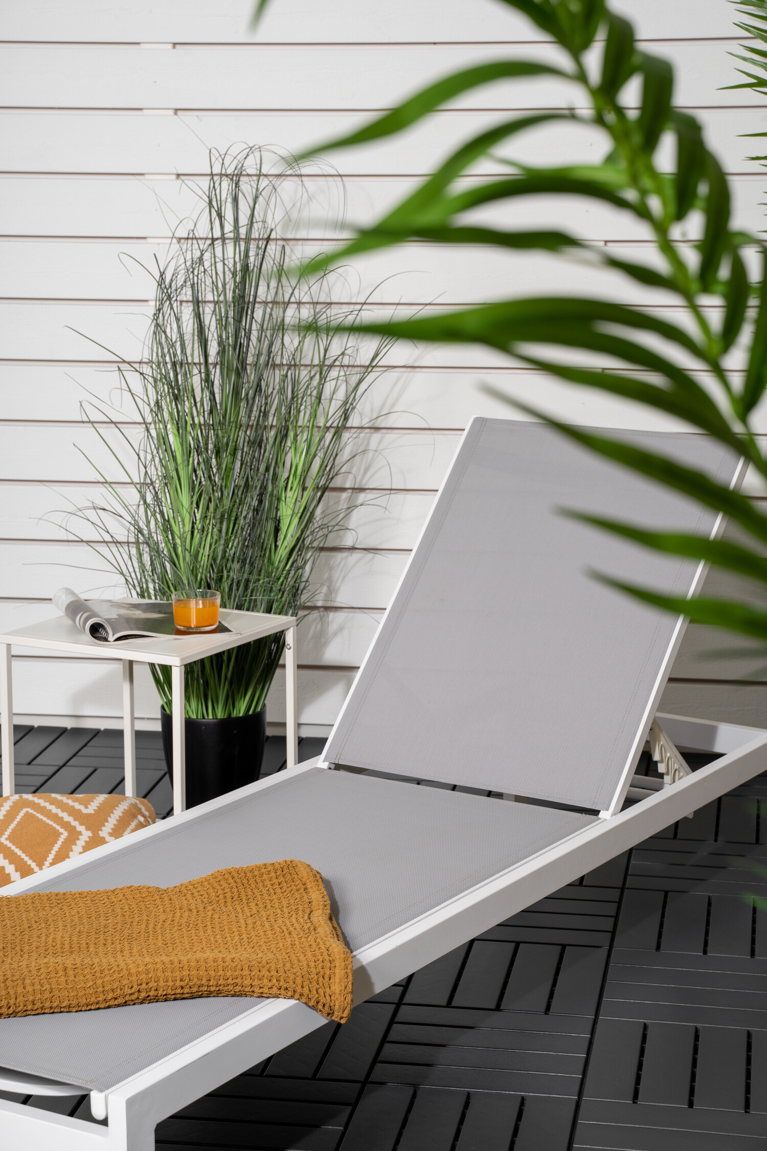 Kerti napozóágy Dallas 2314 (Fehér + Szürke)