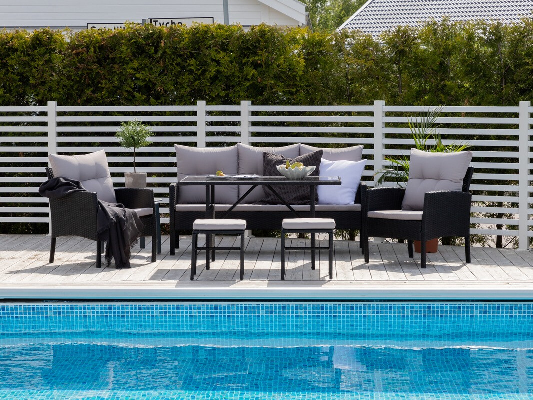 Kerti bútor Dallas 2473 (Fekete + Szürke)