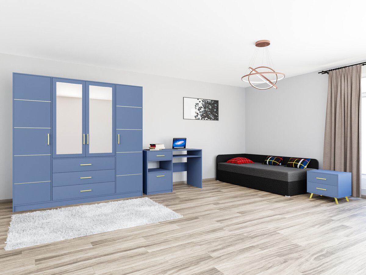 Bútorkészlet Dortivu 122 (Kék + Lux 23 + Lux 06)