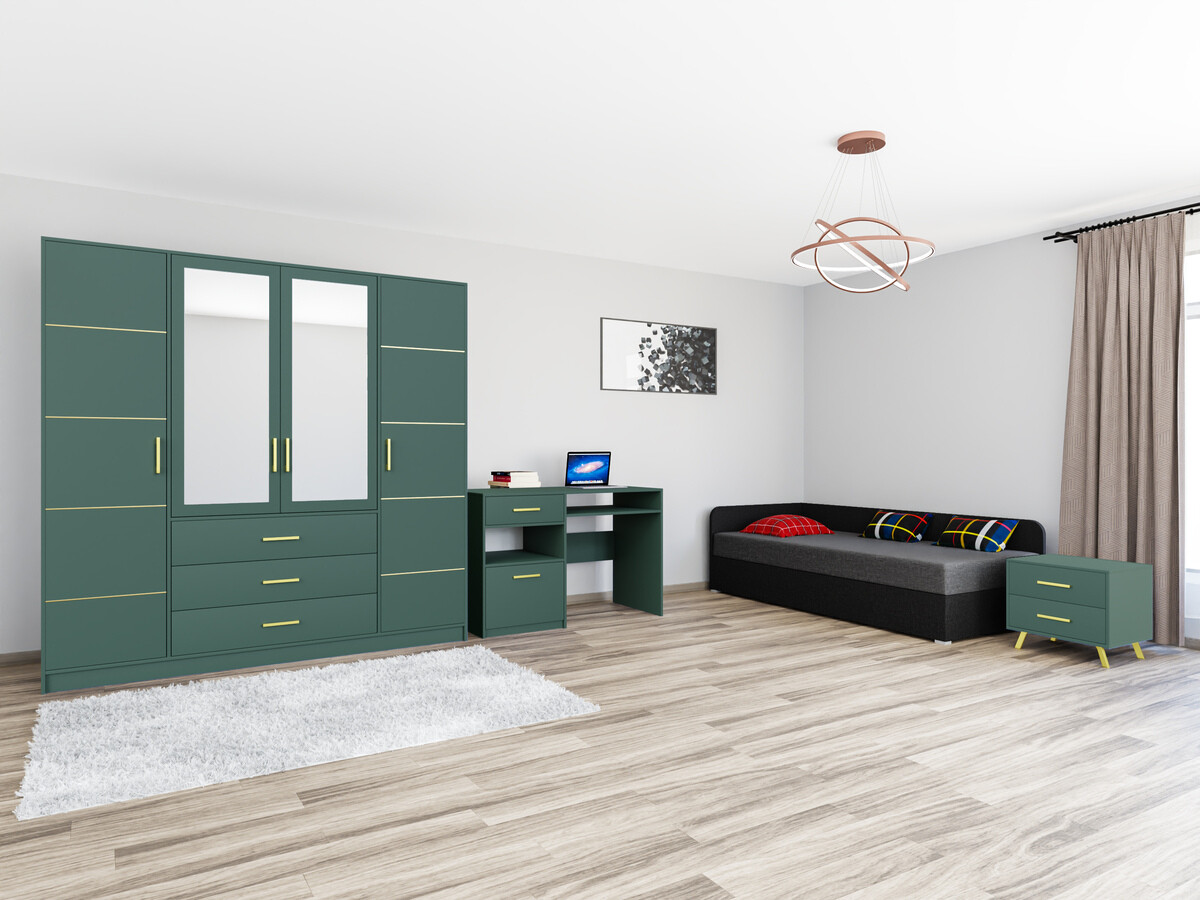 Bútorkészlet Dortivu 122 (Zöld + Lux 23 + Lux 06)