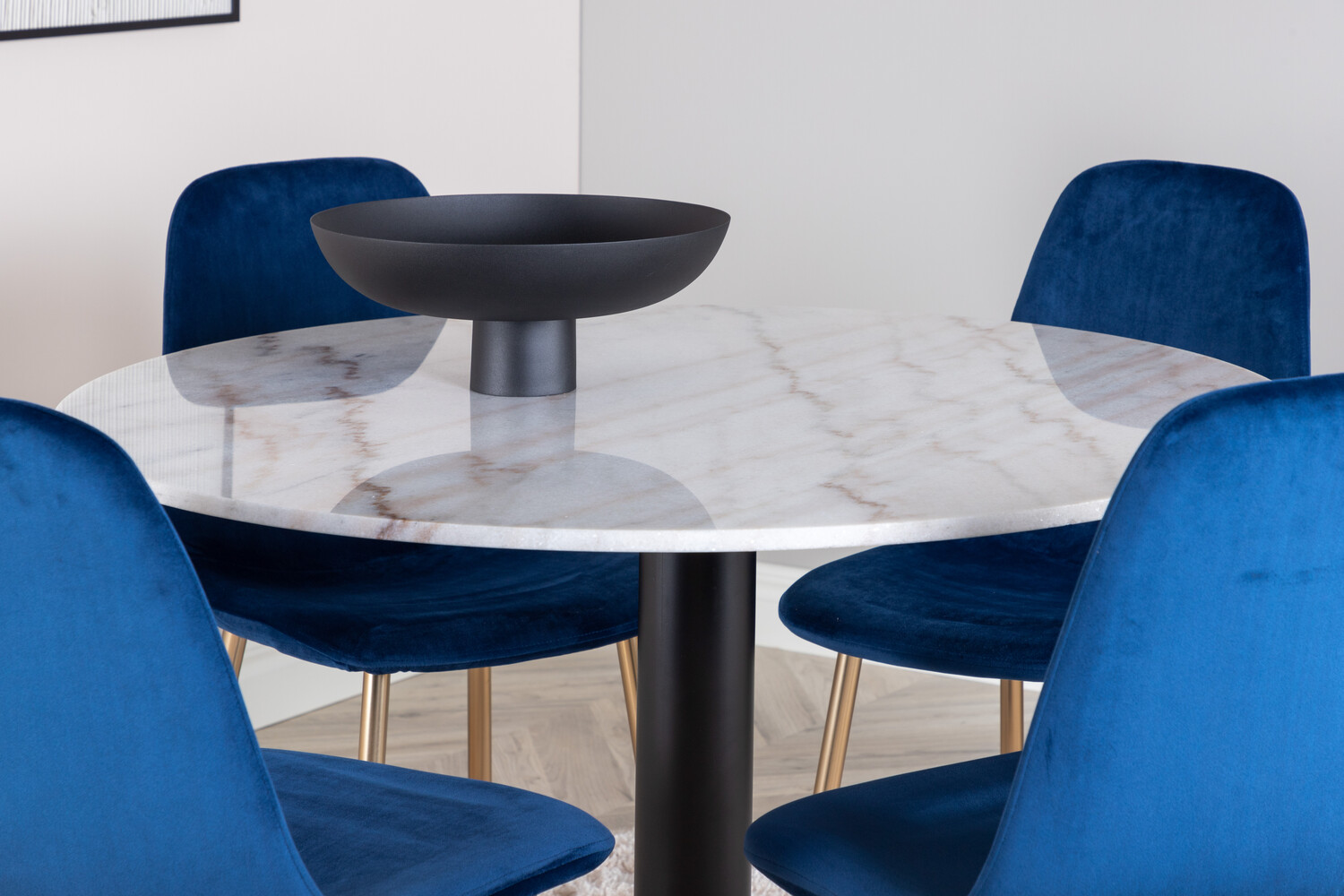 Étkezőgarnitúra Dallas 2628 (Fehér márvány + Fekete)