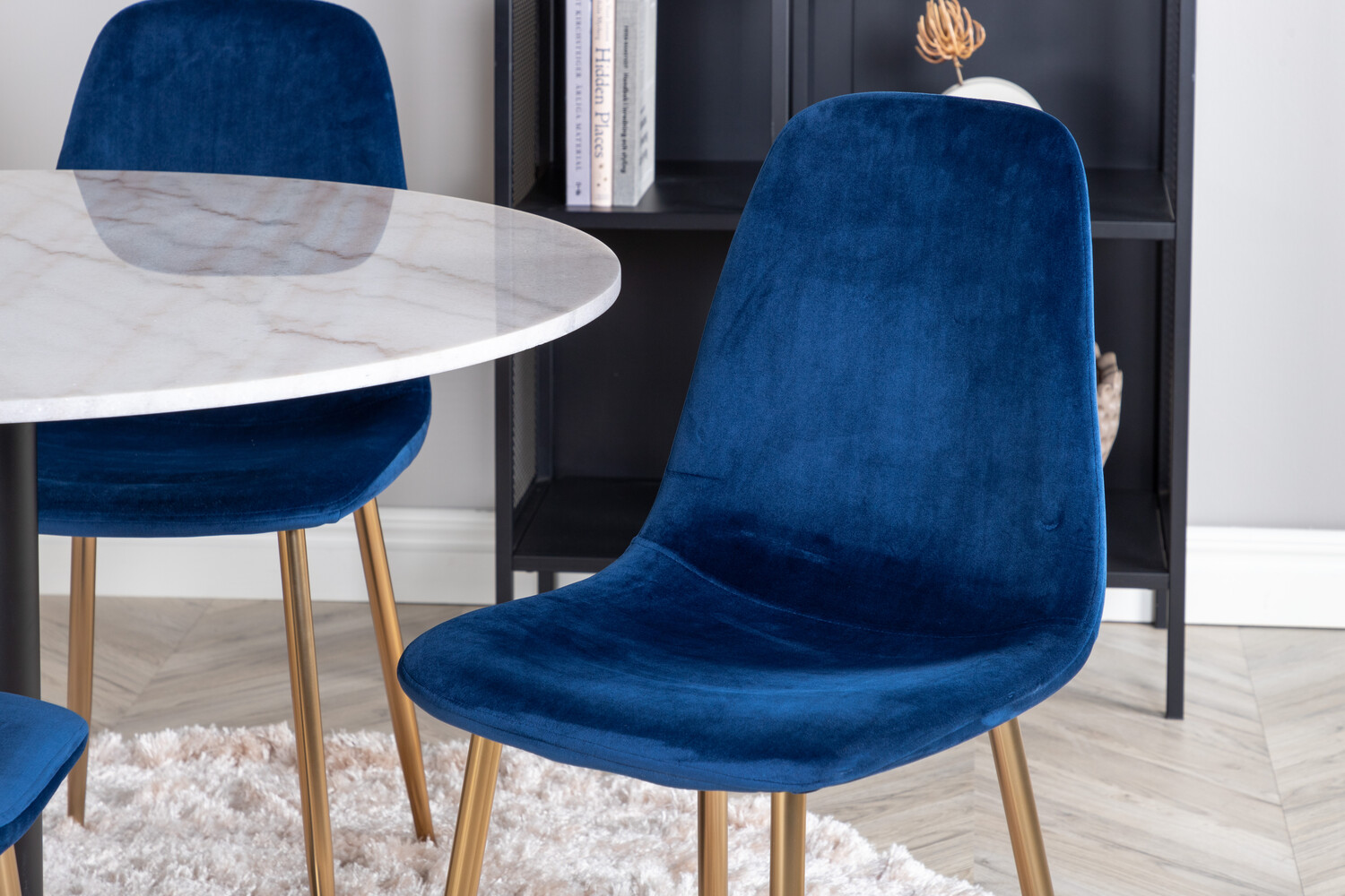 Étkezőgarnitúra Dallas 2628 (Fehér márvány + Fekete)