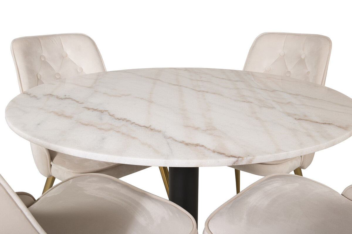 Étkezőgarnitúra Dallas 2570 (Bézs + Sárgaréz)