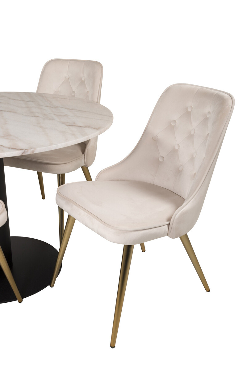 Étkezőgarnitúra Dallas 2570 (Bézs + Sárgaréz)