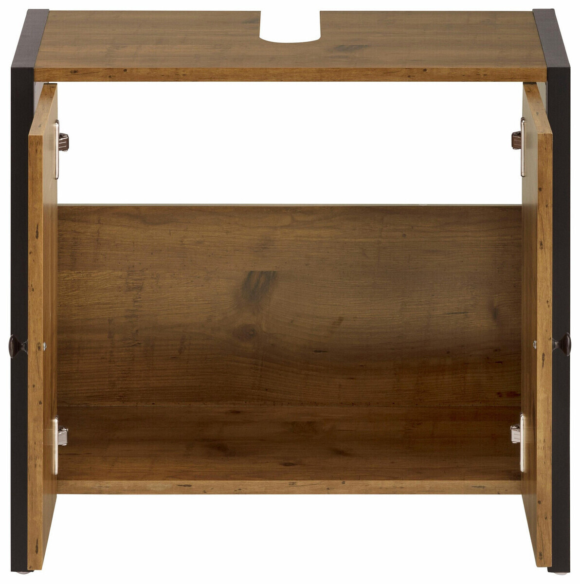 Fürdőszoba garnitúra Larnovo 117 (Sötét tölgy + Fekete)