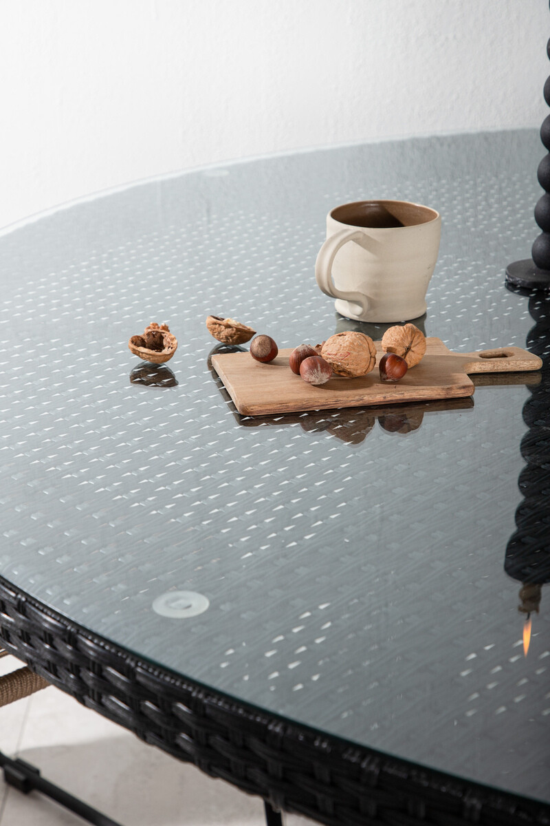 Kerti asztal Dallas 667 (Fekete + Szürke)