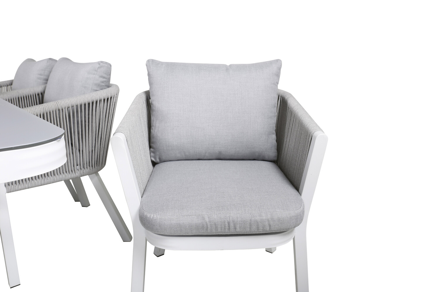 Asztal és szék garnitúra Dallas 3020 (Fehér + Szürke)