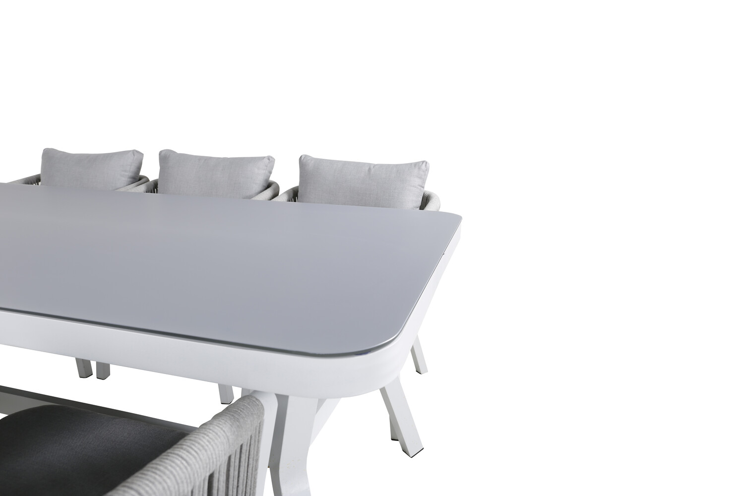 Asztal és szék garnitúra Dallas 3020 (Fehér + Szürke)