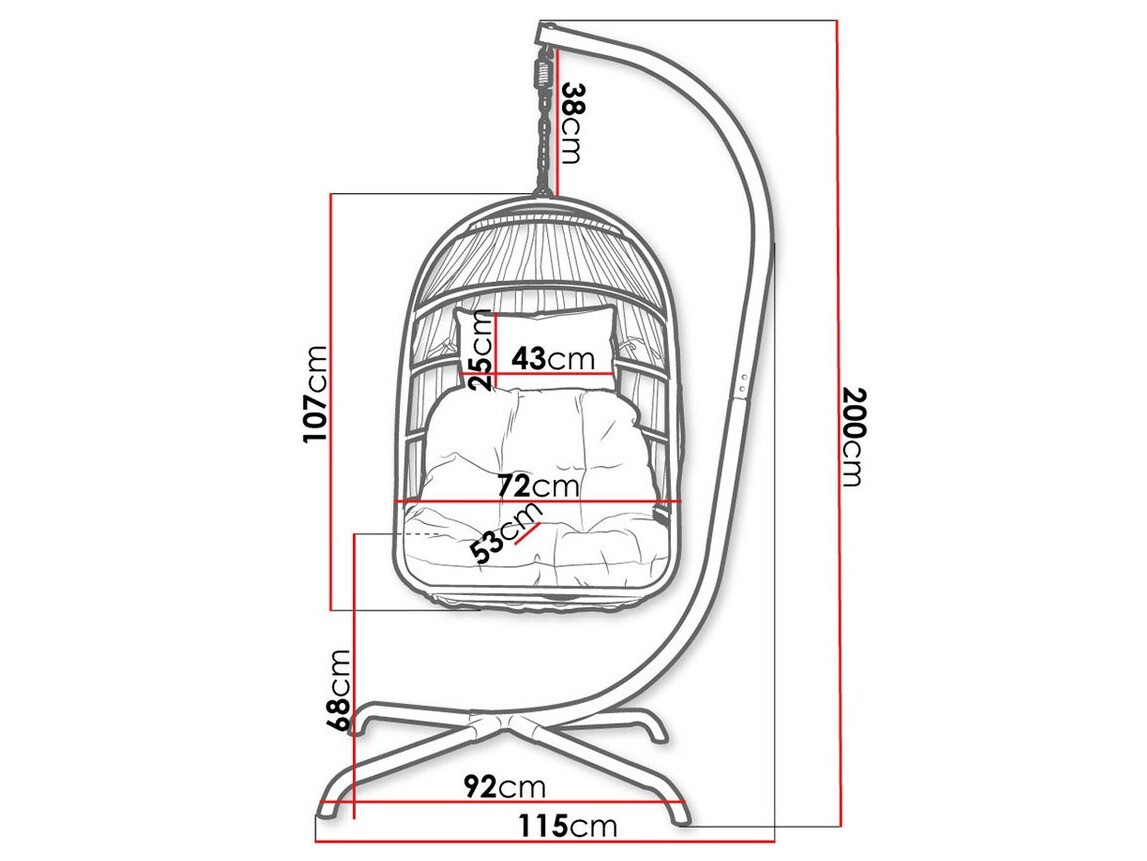 Függőszék Comfivo 316 (Fekete + Krém)