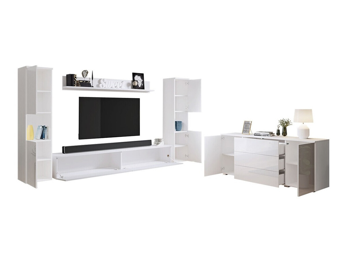 Nappali szett Sarasota 133 (Wotan tölgy + Fényes fehér)