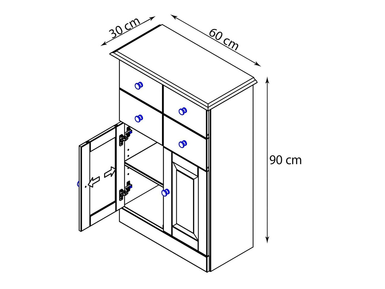 Álló fürdőszoba szekrény Deletri 100 (Fehér + Havana Tölgy)