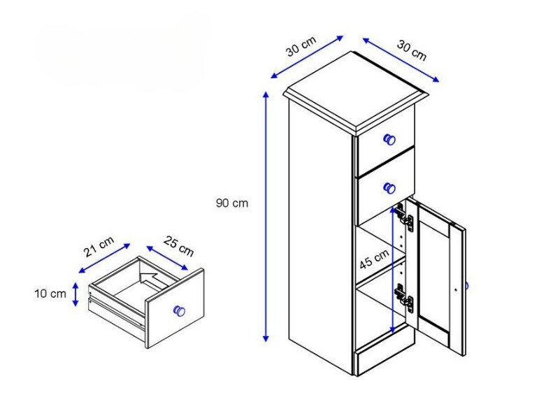 Álló fürdőszoba szekrény Deletri 110 (Fenyő)