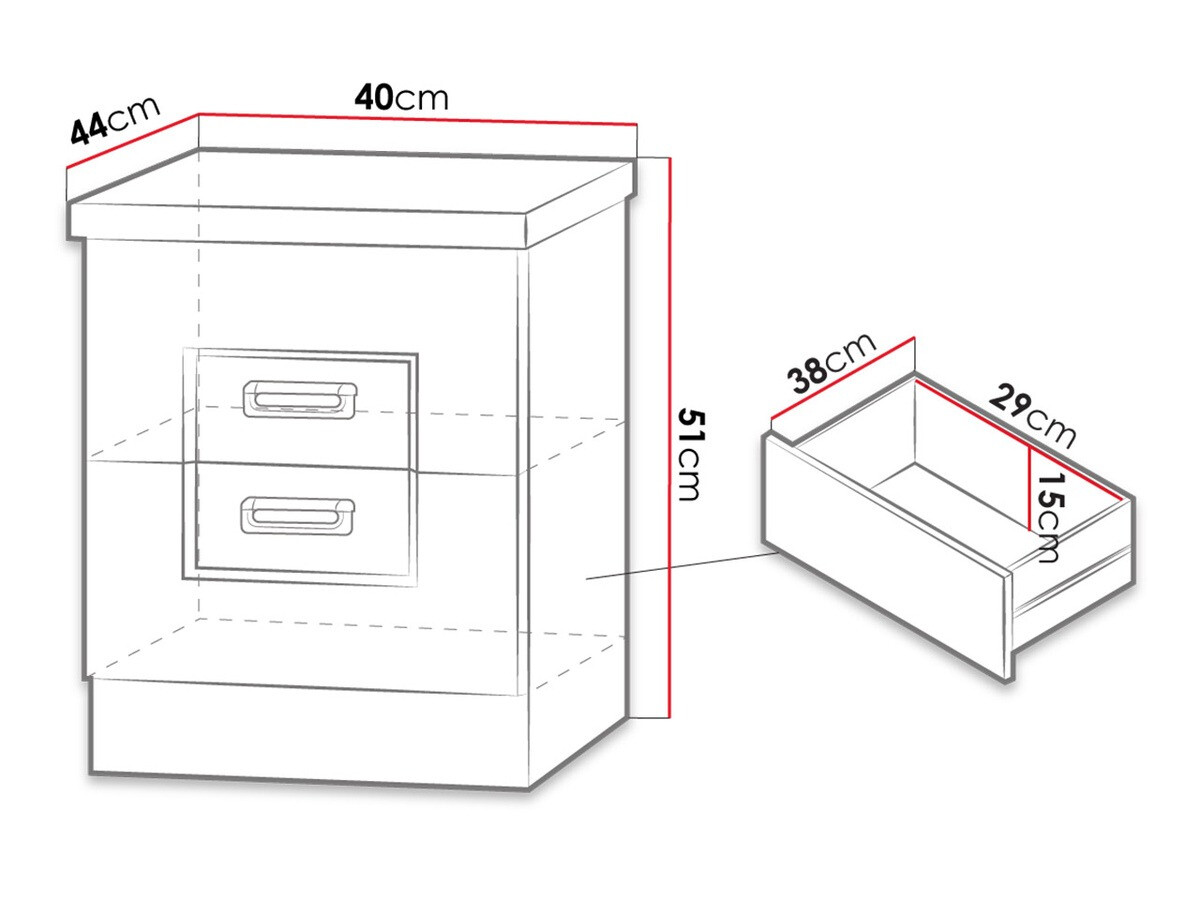 Éjjeliszekrény Lircava 113 (Lefkas tölgy)