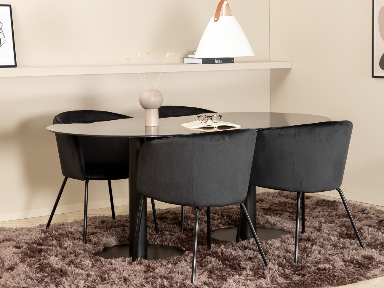 Étkezőgarnitúra Dallas 3063 (Fekete)