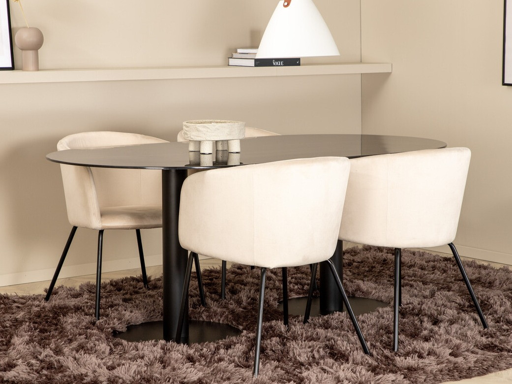 Étkezőgarnitúra Dallas 3063 (Krém + Fekete)