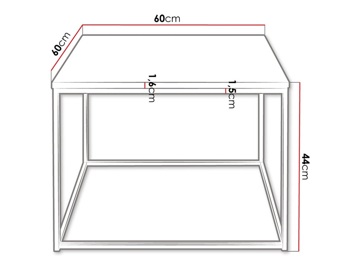 Dohányzóasztal Germantown 105 (Matt fekete + Fényes fehér)