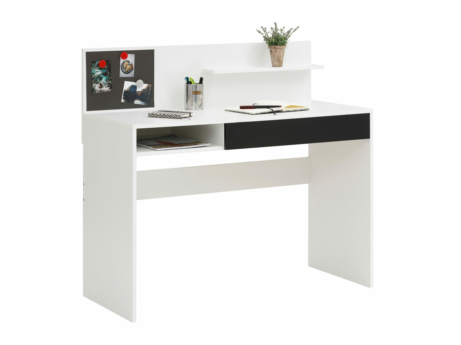 Íróasztal Denton 301 (Fehér + Fekete)