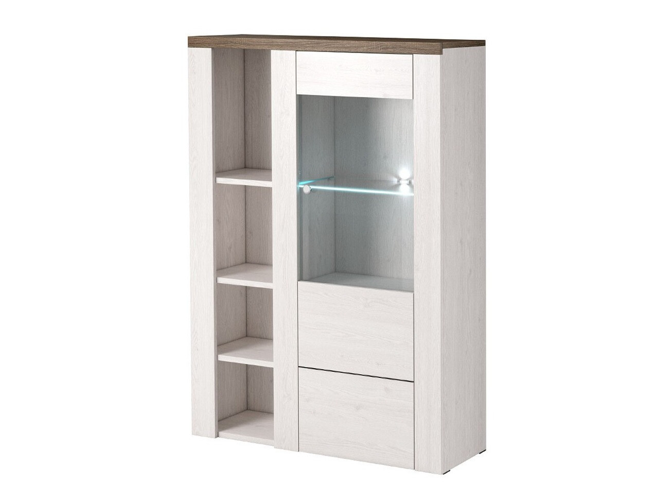 Könyvespolc Salelbo 104 (Világos vörösfenyő + Triufel tölgy)