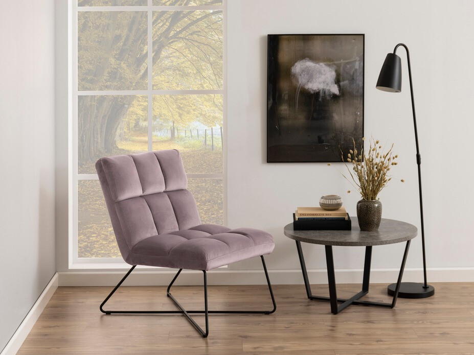 Fotel Norsica 370 (Poros rózsaszín + Fekete)