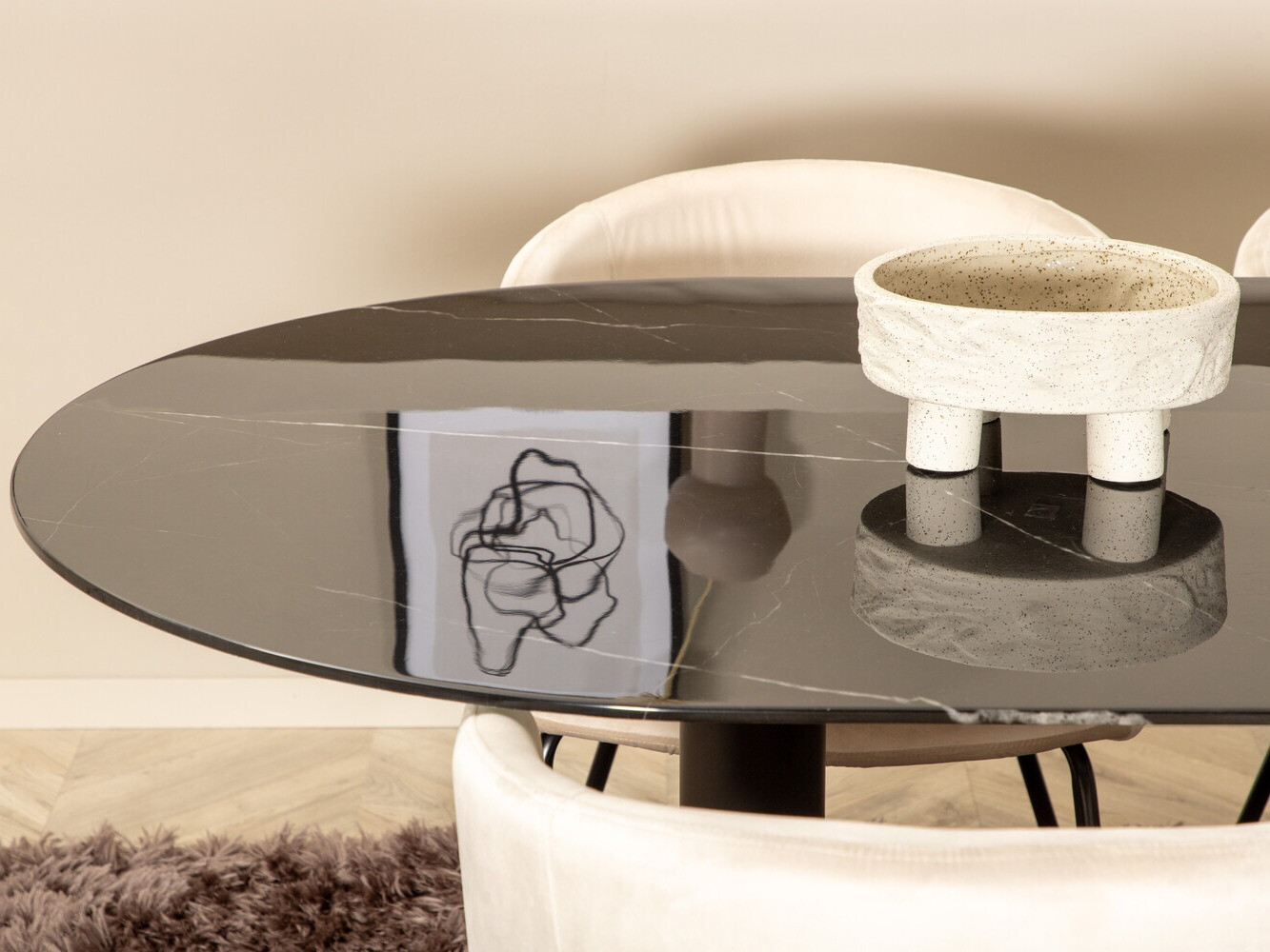 Étkezőgarnitúra Dallas 3063 (Krém + Fekete)