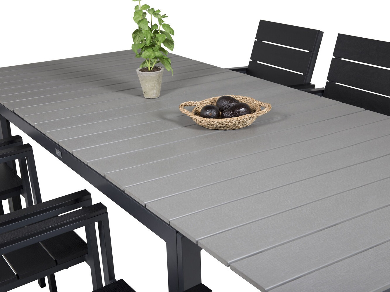 Asztal és szék garnitúra Dallas 3022 (Fekete + Szürke)