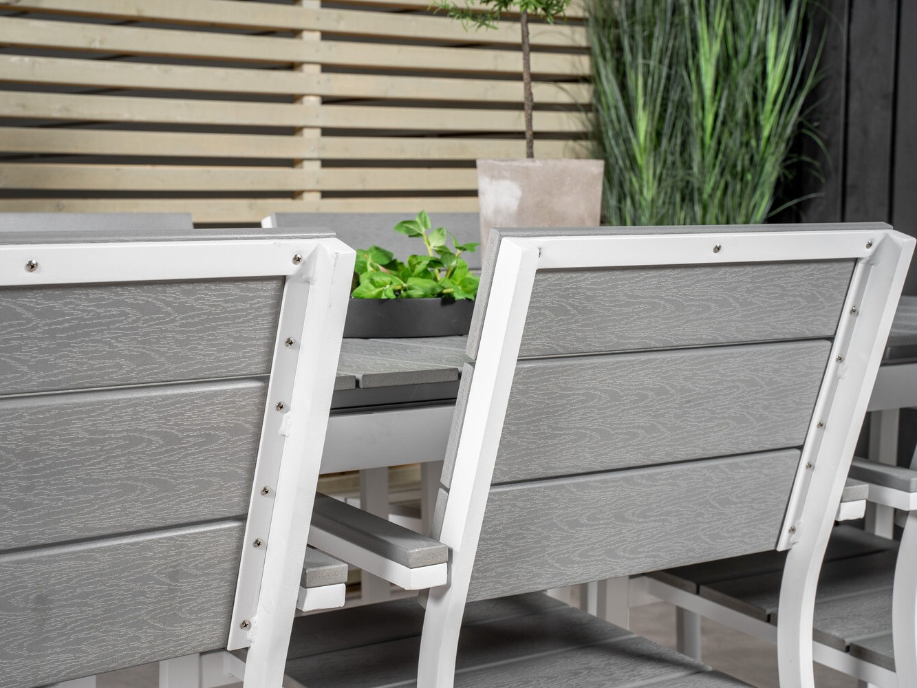 Asztal és szék garnitúra Dallas 3027 (Fehér + Szürke)